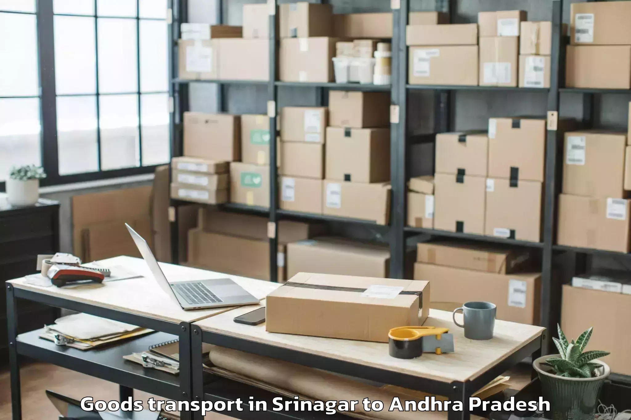 Srinagar to Mangalagiri Goods Transport Booking